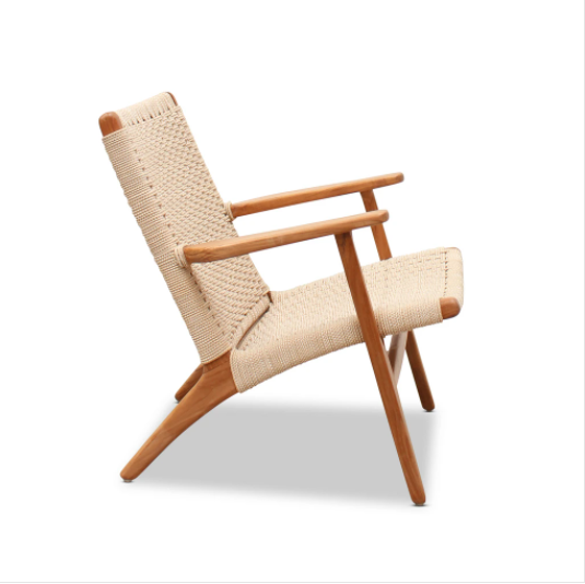 String Weave & Teak Easy Chair