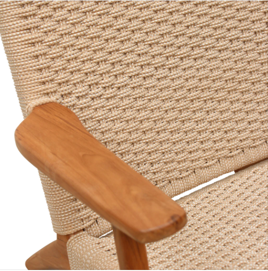 String Weave & Teak Easy Chair