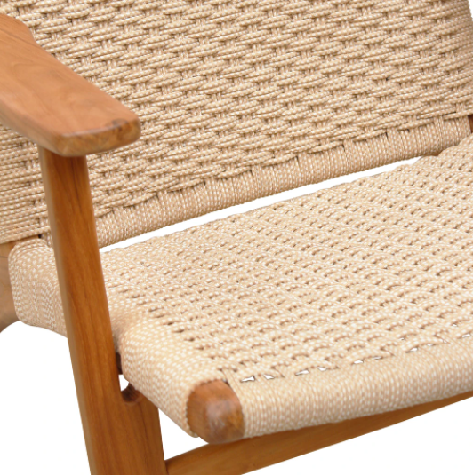 String Weave & Teak Easy Chair