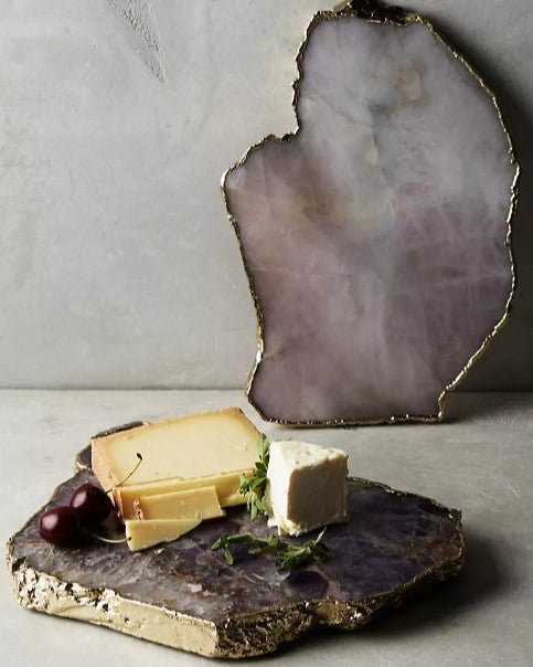 Agate Platter in White