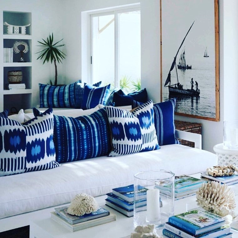 Mud Cloth Cushion in Indigo