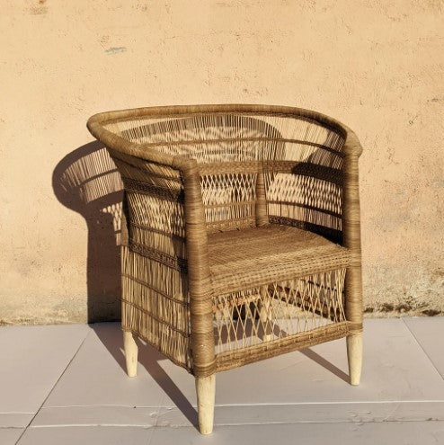 Genuine Malawi Chair in Natural including Cushion - Warehouse Sale
