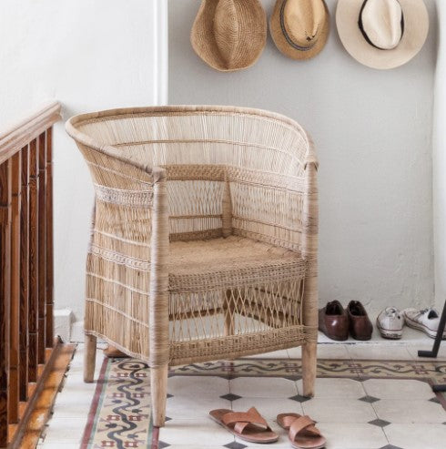 Genuine Malawi Chair in Natural including Cushion - Warehouse Sale