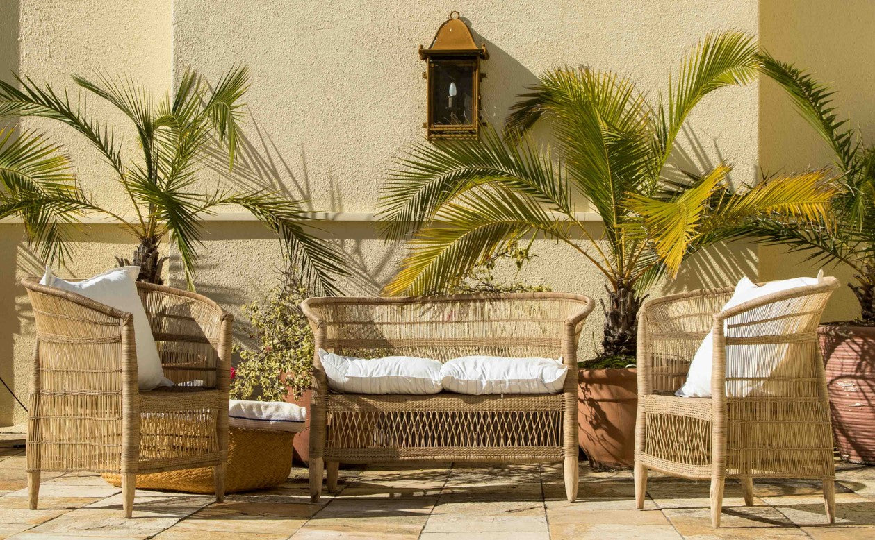 Genuine Malawi Chair in Natural including Cushion - Warehouse Sale