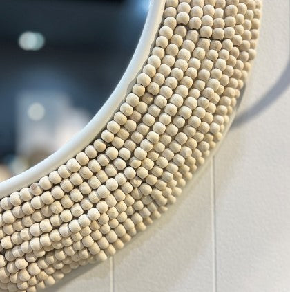 Areah Beaded Round Mirror