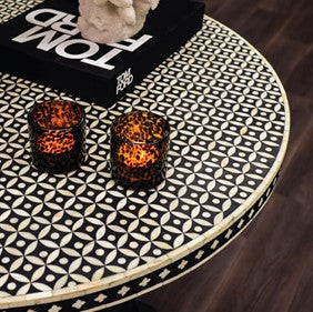 Bone Inlay Swirl Stool