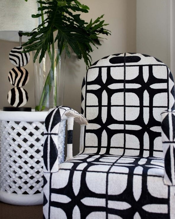 Bamileke Side Table in White
