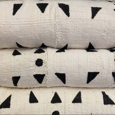 Mudcloth Cushion in White
