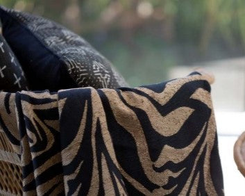 Zebra Bush Throw in Ebony & Brown