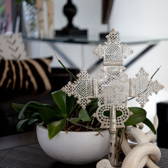 Ethiopian Cross in Silver - Extra Large
