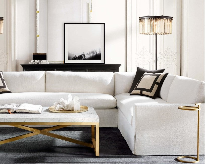 Maxie Sofa Side Table in Antique Gold