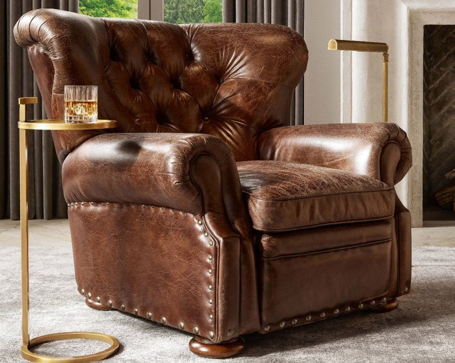 Maxie Sofa Side Table in Antique Gold