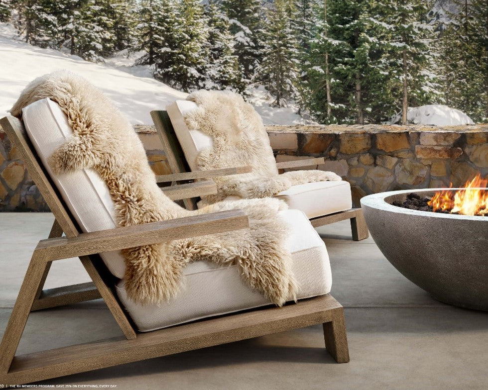 Mongolian  Sheepskin Large Rug/Throw in Fawn