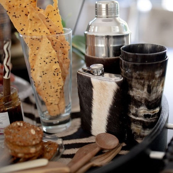 Zebra Hide Hip Flask