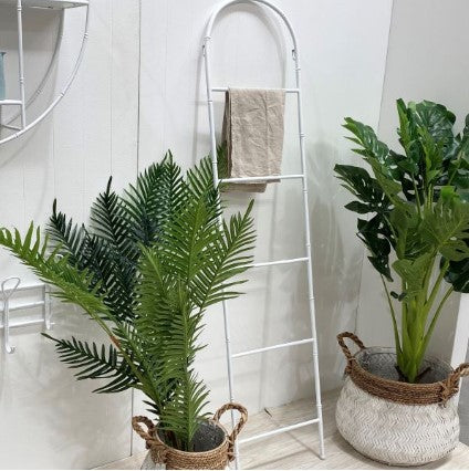 Bamboo Coated Metal Ladder in White