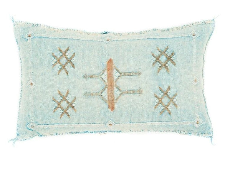 Genuine Moroccan Cactus Silk Pillow in Ivory