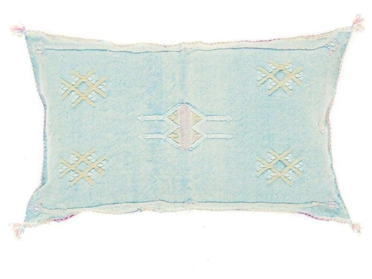 Genuine Moroccan Cactus Silk Pillow in Ivory