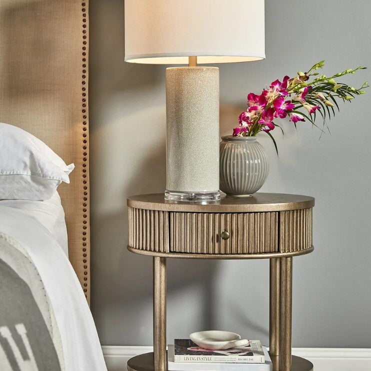 Arielle Round Side Table in Gold