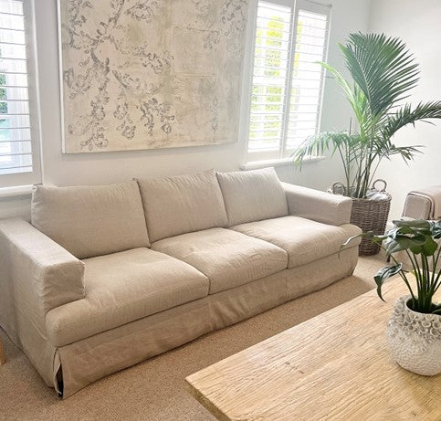 Newport Linen Sofa in Beige