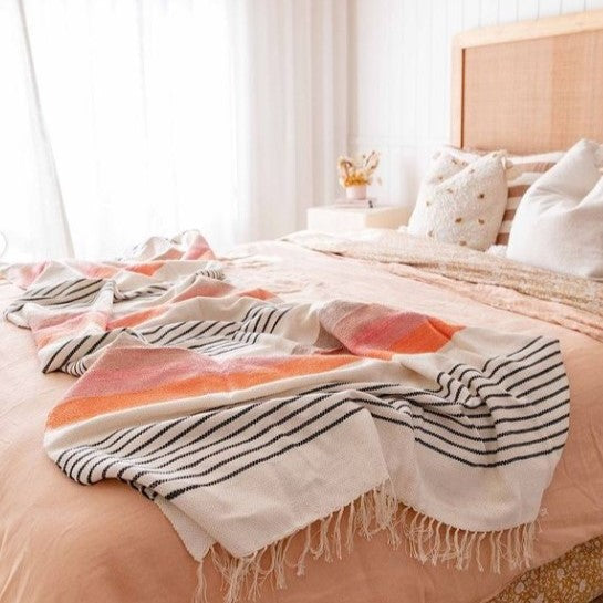 Burnt Sugar Cotton and Bamboo Throw