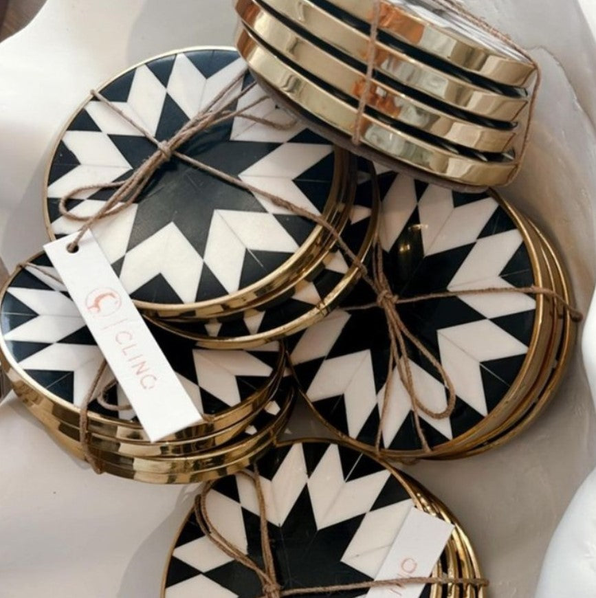 Manhattan Bone Inlay Coasters