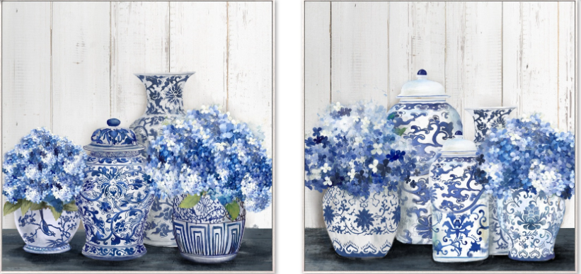Hydrangea Wall Art - Set of Two
