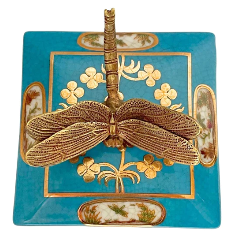 Porcelain Dragonfly Trinket Box