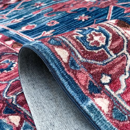 Mamma Blue Machine Washable Rug