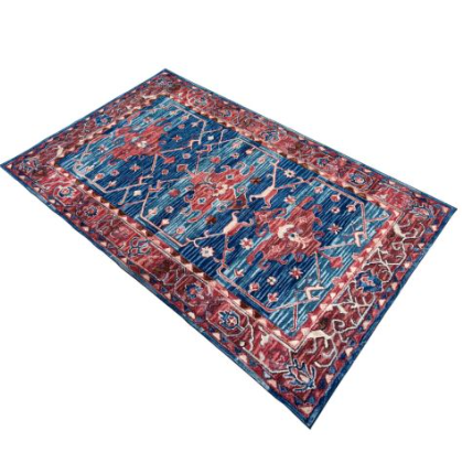 Mamma Blue Machine Washable Rug