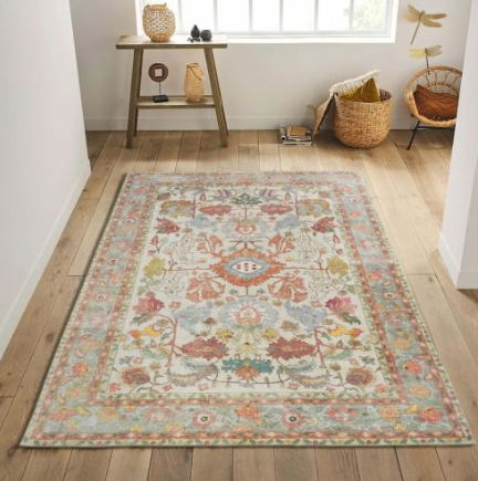 Mamma Blue Machine Washable Rug