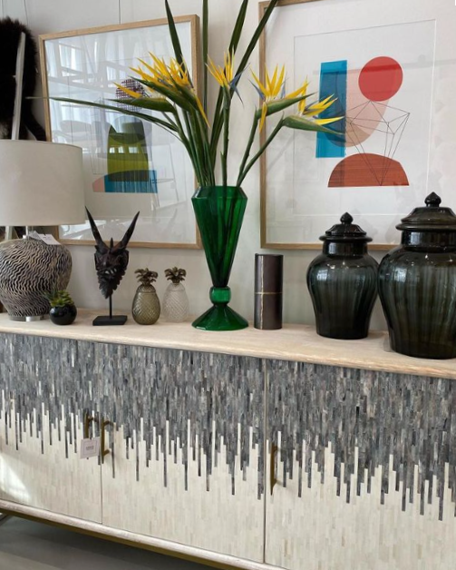 Cut Glass Pineapple Decor/Ice Bucket in Smoke