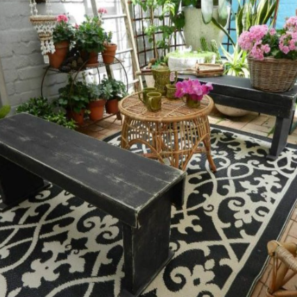 Venice Black Plastic Rug