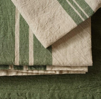 Olive Linen/Cotton Blend Tea Towel - Set of 2
