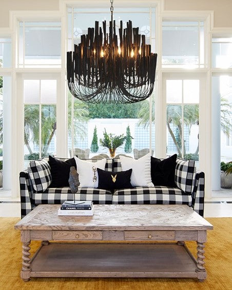 Helsinki Wooden Chandelier in Black
