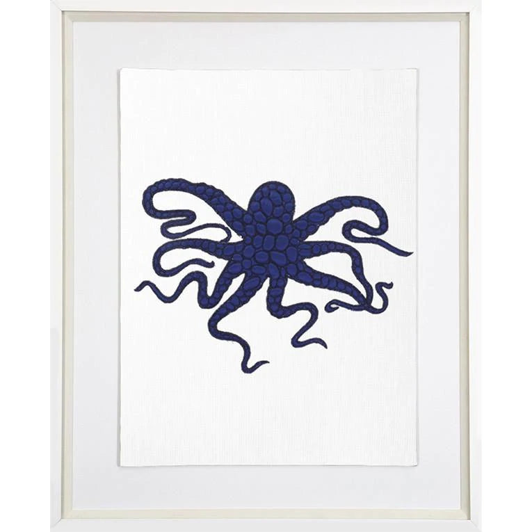 Sea Octopus Artwork in Navy
