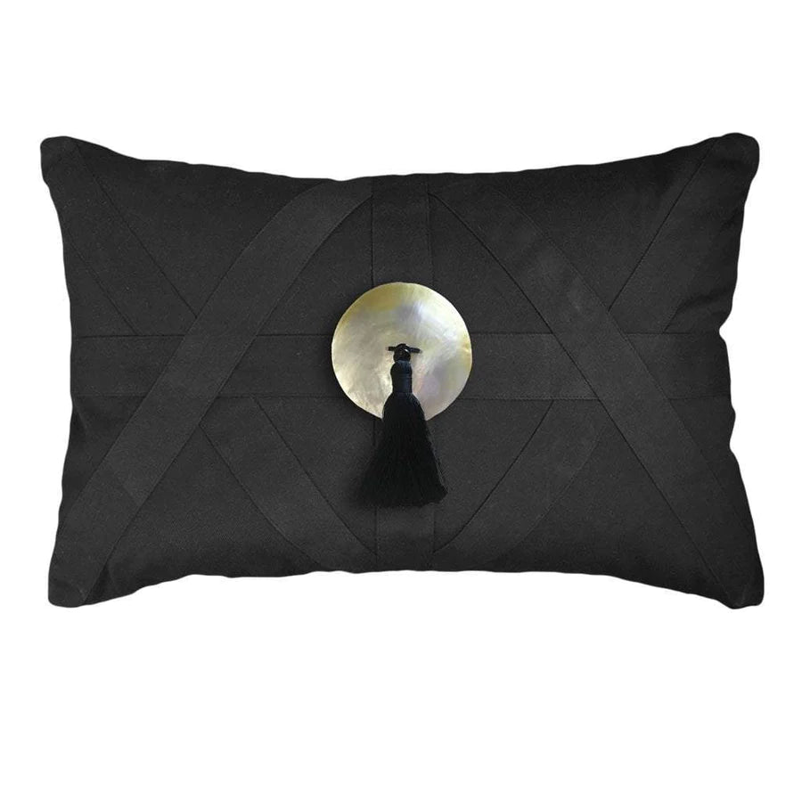 Shell Tassel Cross Patch Lumber Cushion