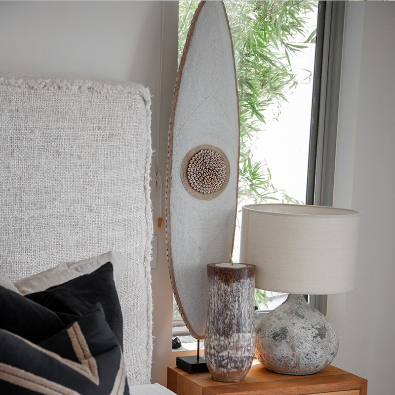 Shield Beaded Long in White