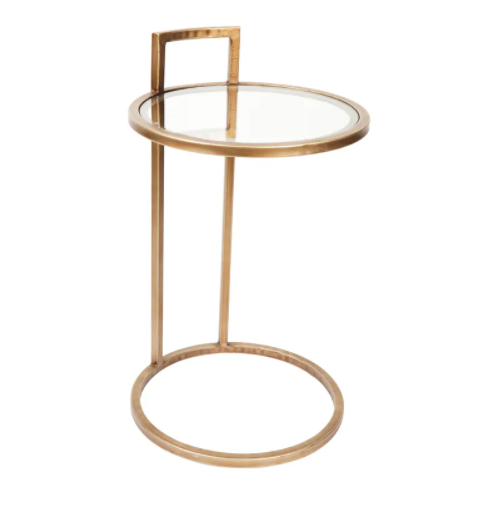 Maxie Sofa Side Table in Antique Gold
