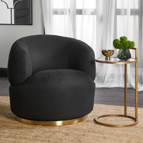 Maxie Sofa Side Table in Antique Gold