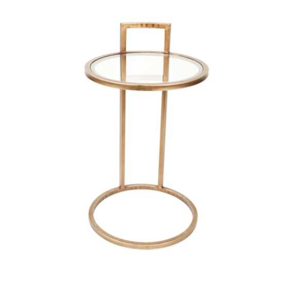 Maxie Sofa Side Table in Antique Gold