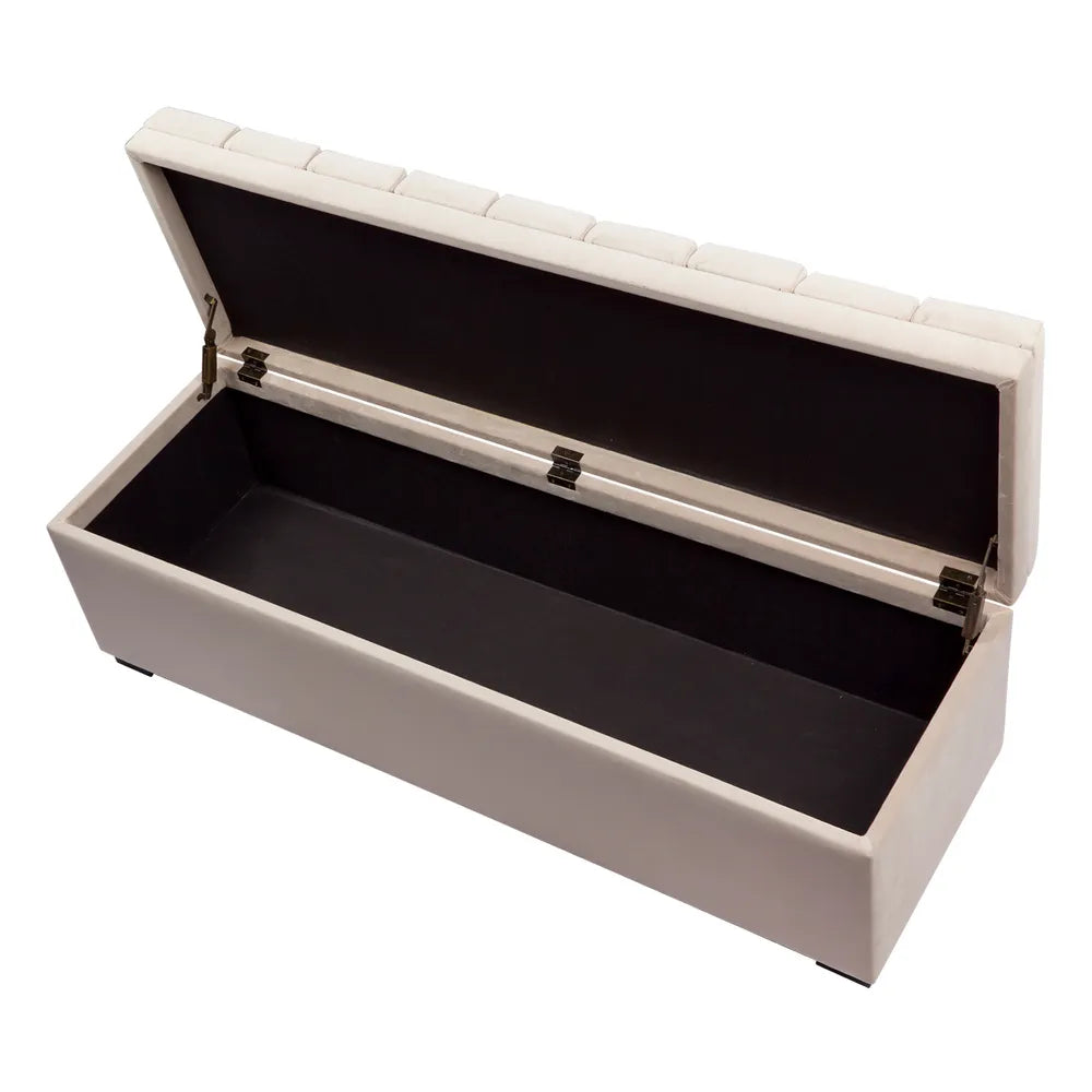 Soho Storage Bench Ottoman in Nude Velvet