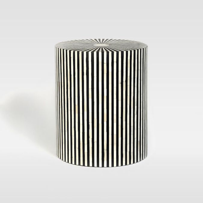 Bone Inlay Stripe Side Table