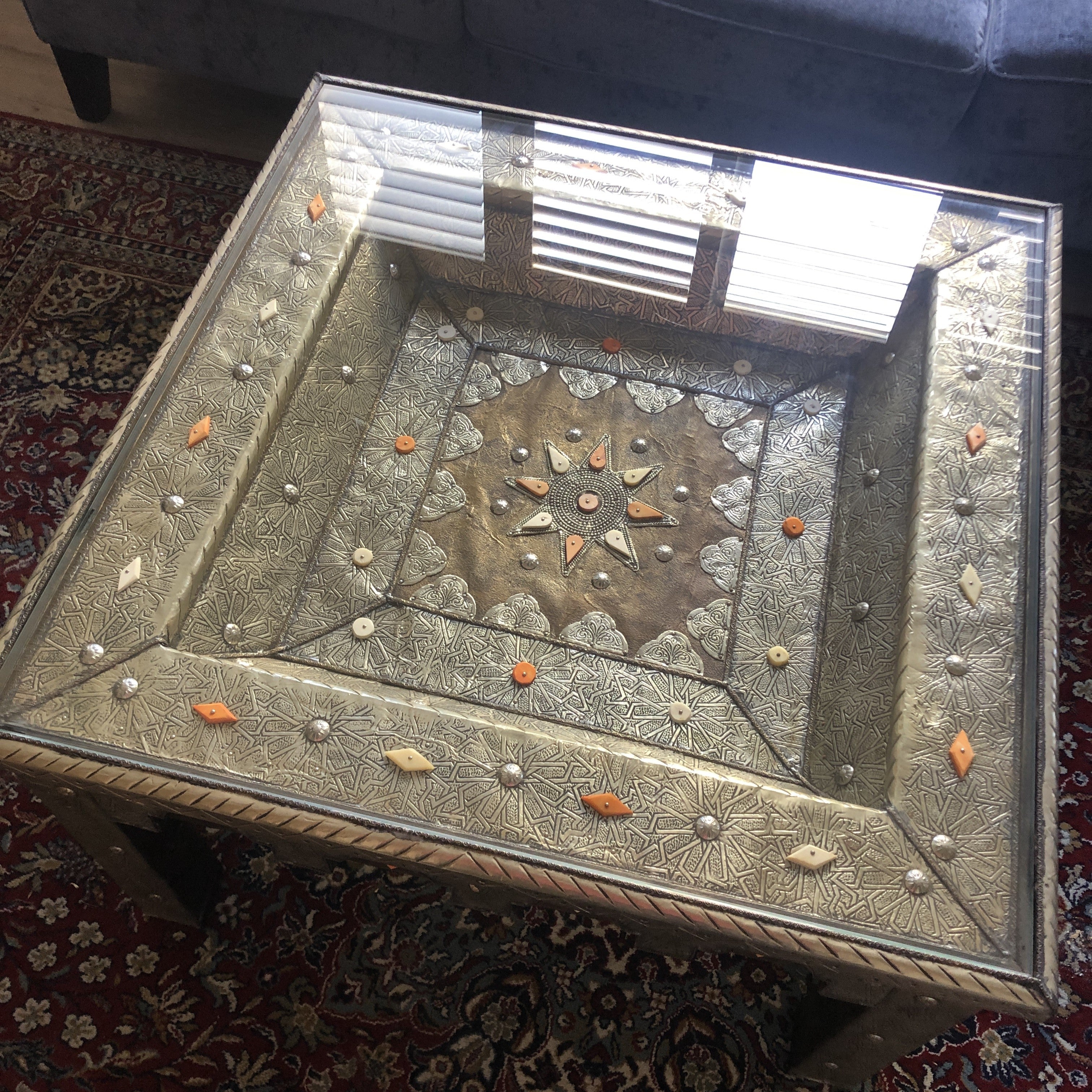 Sultan's Square Table in Silver Nickel