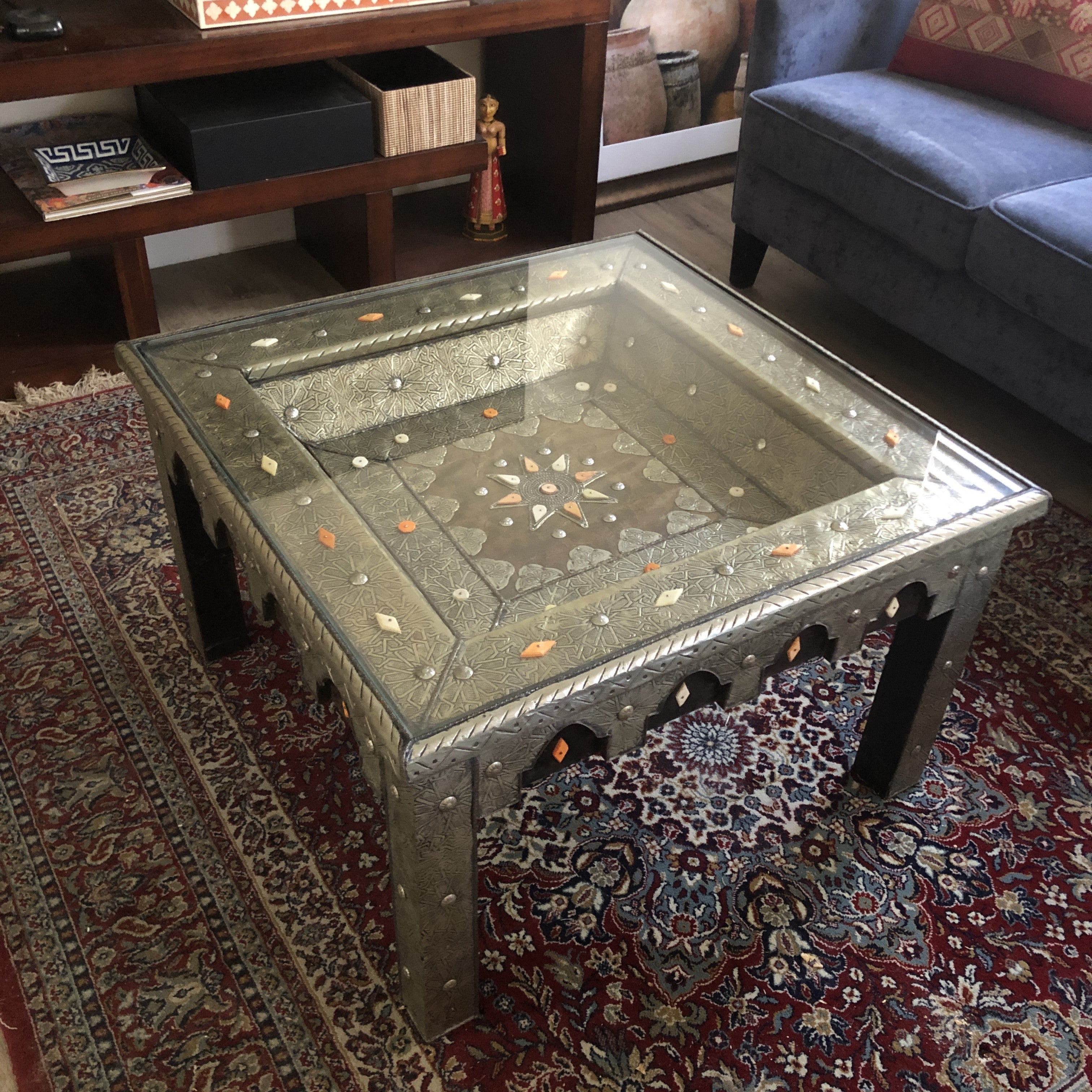 Sultan's Square Table in Silver Nickel