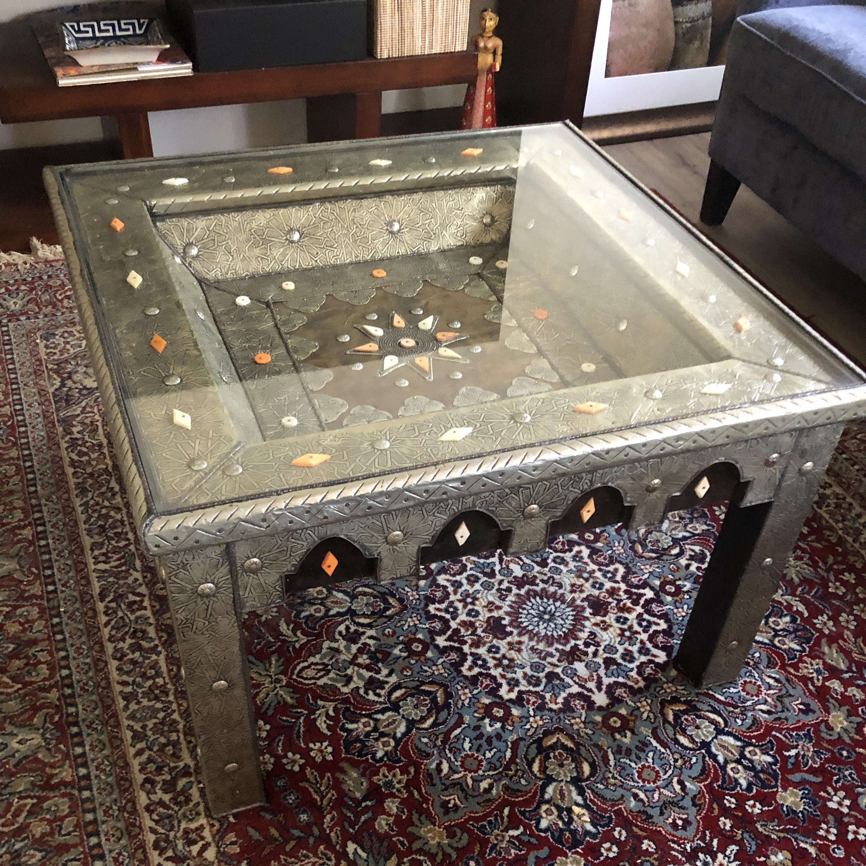 Sultan's Square Table in Silver Nickel