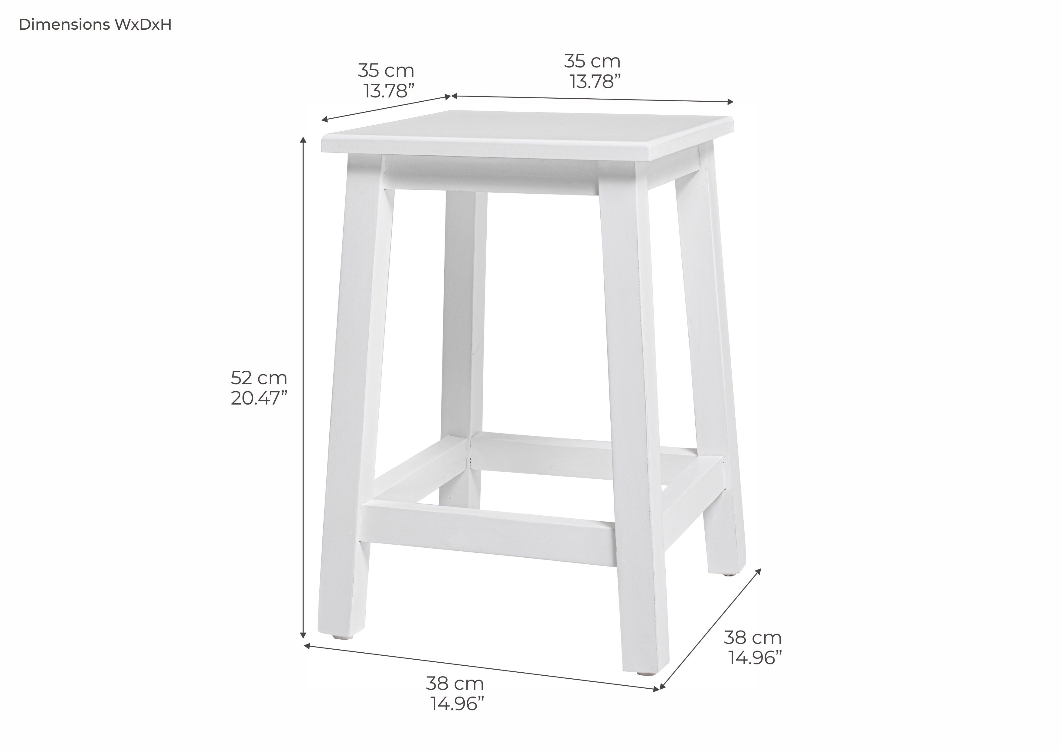 Maine Stool in White