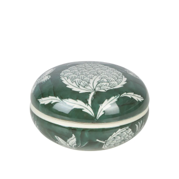 Thistle Trinket Round Bowl with Lid
