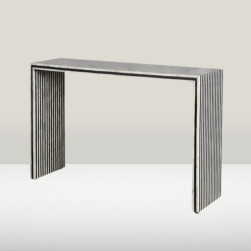 Bone Inlay Console in Stripe Black
