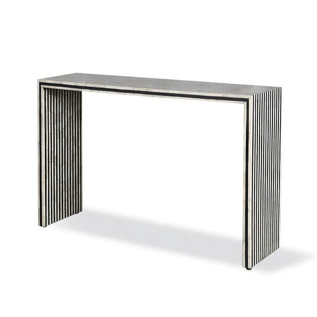 Bone Inlay Console in Stripe Black