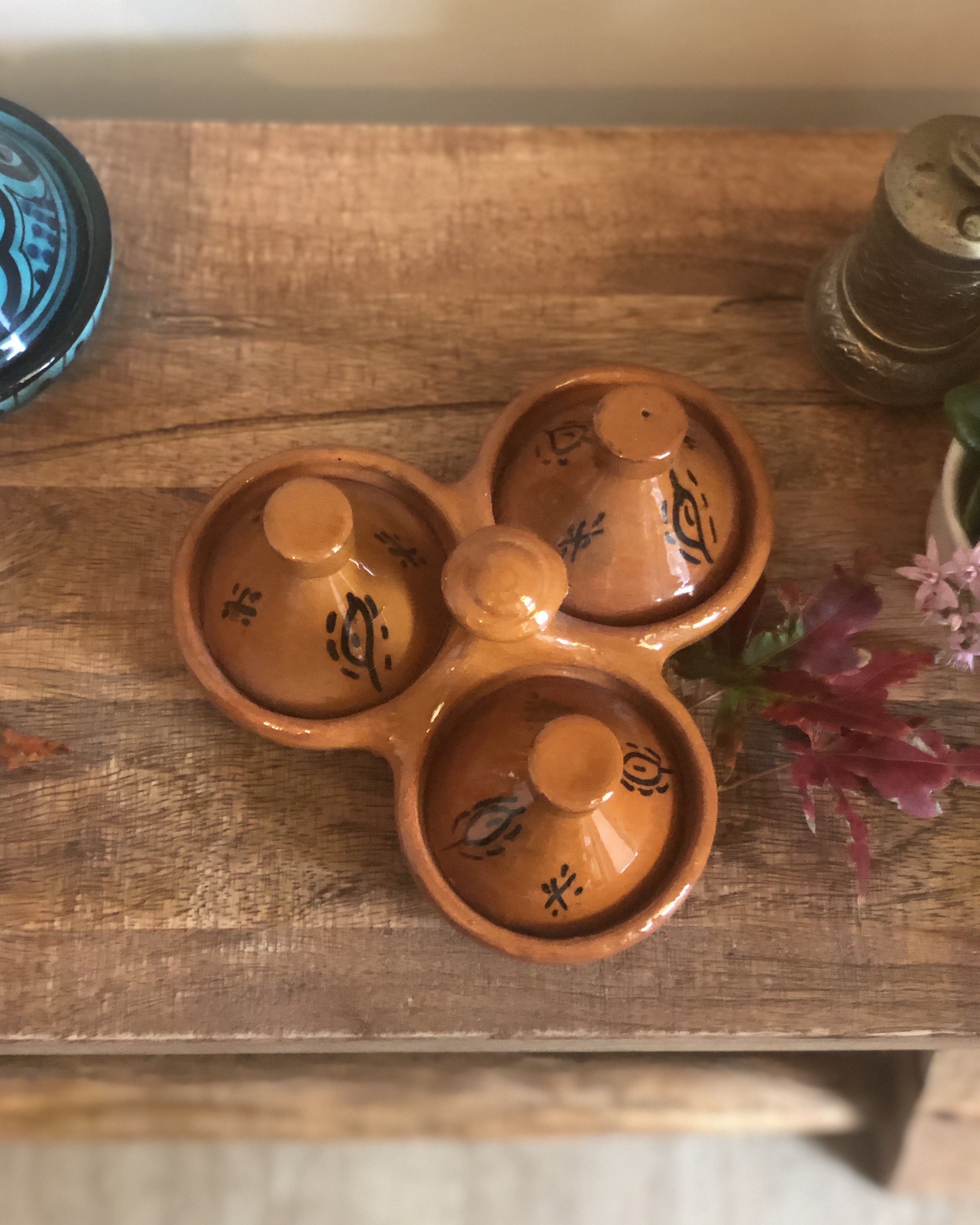 Mini Triple Tagines in Terra Cotta